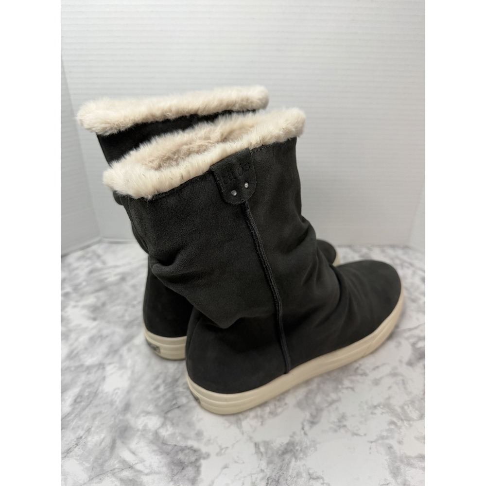 Taos Cozy Chic Soft Faux Fur Size Women's 9.5 Dark Gray Suede Slouchy Boots - Picture 10 of 14